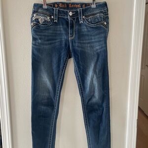 Rock Revival Tia Mid Rise Women's Skinny Blue Jeans Sz 29